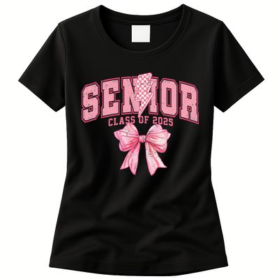 Class Of 2025 Coquette Senior 2025 Graduation Back To Womens T-Shirt