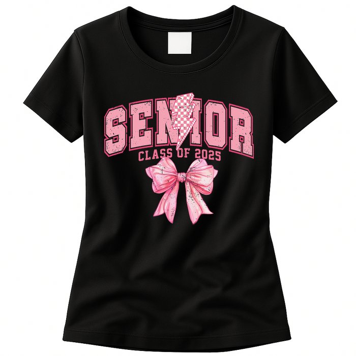 Class Of 2025 Coquette Senior 2025 Graduation Back To Womens T-Shirt