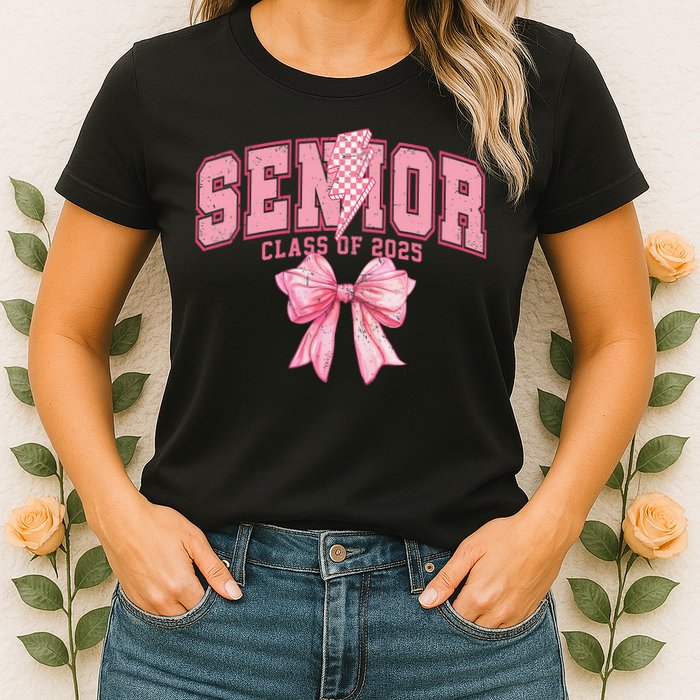 Class Of 2025 Coquette Senior 2025 Graduation Back To Womens T-Shirt