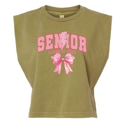 Class Of 2025 Coquette Senior 2025 Graduation Back To Garment-Dyed Women's Muscle Tee