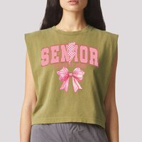Class Of 2025 Coquette Senior 2025 Graduation Back To Garment-Dyed Women's Muscle Tee