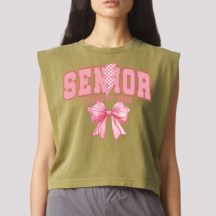 Class Of 2025 Coquette Senior 2025 Graduation Back To Garment-Dyed Women's Muscle Tee