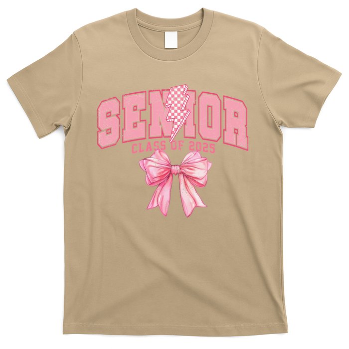 Class Of 2025 Coquette Senior 2025 Graduation Back To T-Shirt