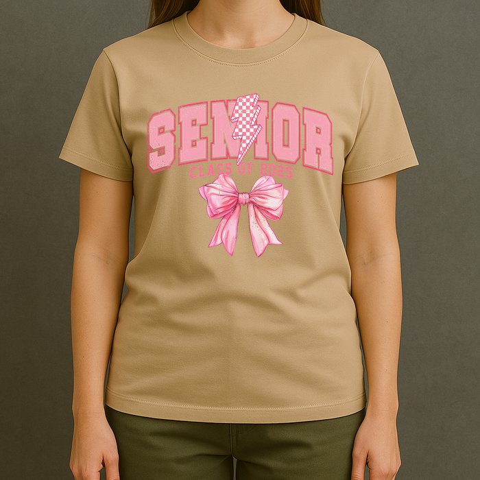 Class Of 2025 Coquette Senior 2025 Graduation Back To T-Shirt