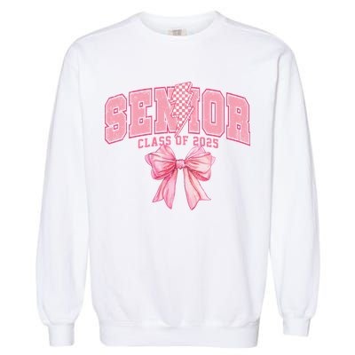 Class Of 2025 Coquette Senior 2025 Graduation Back To Garment-Dyed Sweatshirt