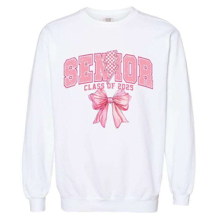 Class Of 2025 Coquette Senior 2025 Graduation Back To Garment-Dyed Sweatshirt