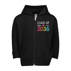 Class Of 2036 Pre-K Graduate Preschool Graduation Toddler Zip Fleece Hoodie