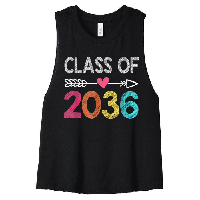 Class Of 2036 Pre-K Graduate Preschool Graduation Women's Racerback Cropped Tank