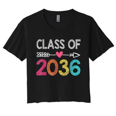 Class Of 2036 Pre-K Graduate Preschool Graduation Women's Crop Top Tee