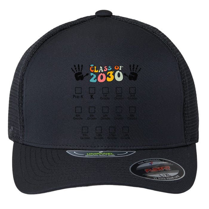 Class Of 2030 Grow With Me Checklist Prek 12th Retro K12 Flexfit Unipanel Trucker Cap