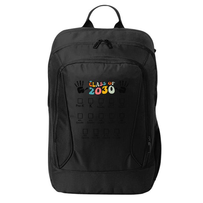 Class Of 2030 Grow With Me Checklist Prek 12th Retro K12 City Backpack