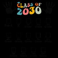 Class Of 2030 Grow With Me Checklist Prek 12th Retro K12 Drawstring Bag
