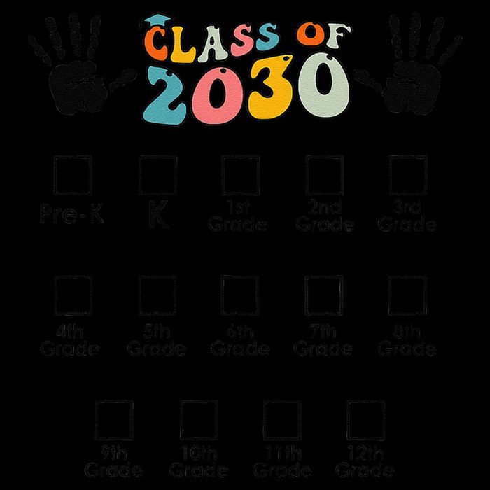 Class Of 2030 Grow With Me Checklist Prek 12th Retro K12 16 in Basic Backpack