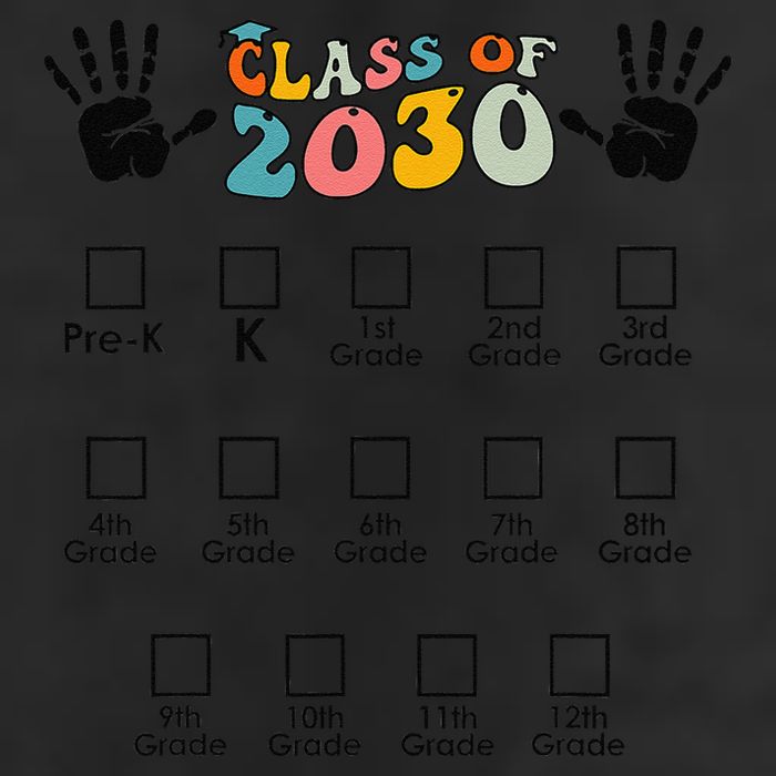 Class Of 2030 Grow With Me Checklist Prek 12th Retro K12 25L Jumbo Tote