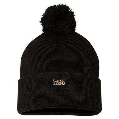 Class Of 2030 Grow With Me Checklist Prek 12th Retro K12 Pom Pom 12in Knit Beanie