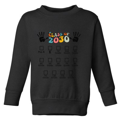 Class Of 2030 Grow With Me Checklist Prek 12th Retro K12 Toddler Sweatshirt