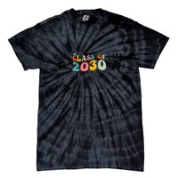 Class Of 2030 Grow With Me Checklist Prek 12th Retro K12 Tie-Dye T-Shirt