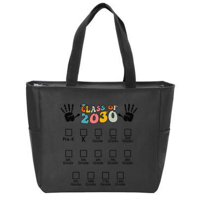 Class Of 2030 Grow With Me Checklist Prek 12th Retro K12 Zip Tote Bag