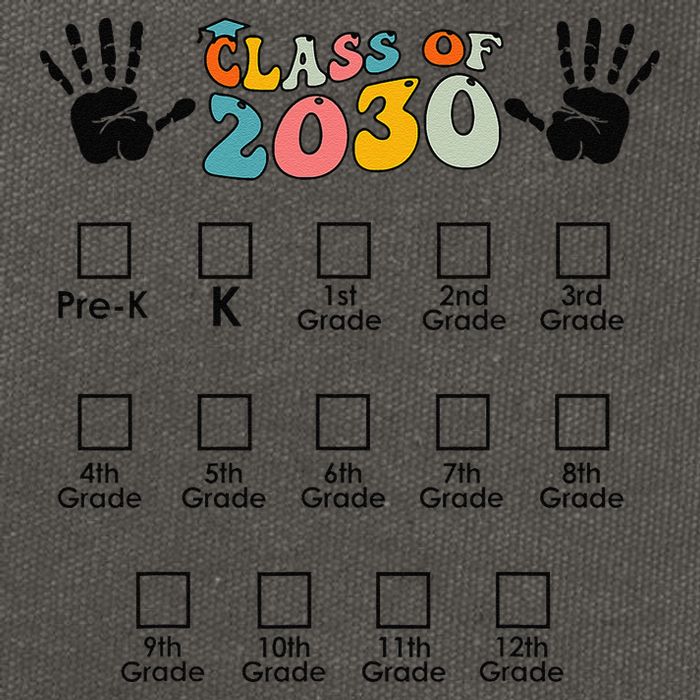 Class Of 2030 Grow With Me Checklist Prek 12th Retro K12 Cotton Canvas Backpack