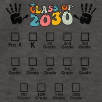 Class Of 2030 Grow With Me Checklist Prek 12th Retro K12 Vector Backpack