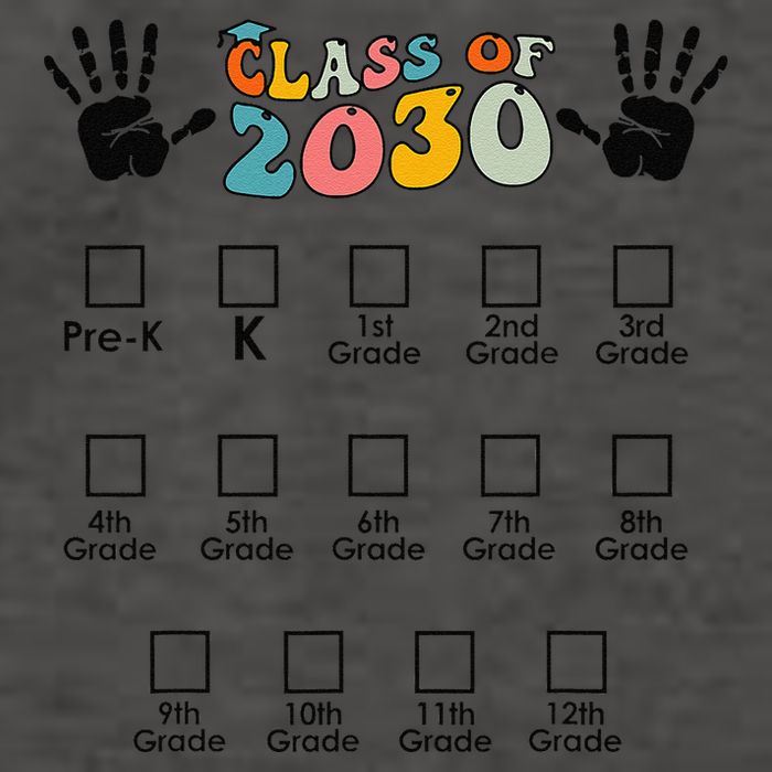 Class Of 2030 Grow With Me Checklist Prek 12th Retro K12 Vector Backpack