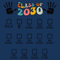 Class Of 2030 Grow With Me Checklist Prek 12th Retro K12 Infant Baby Jersey Bodysuit