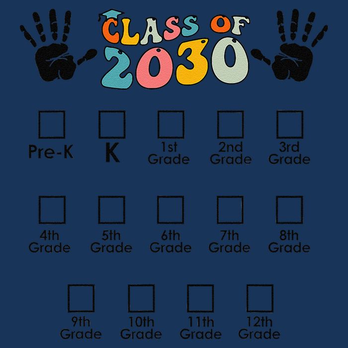 Class Of 2030 Grow With Me Checklist Prek 12th Retro K12 Infant Baby Jersey Bodysuit