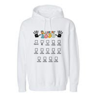 Class Of 2030 Grow With Me Checklist Prek 12th Retro K12 Garment-Dyed Fleece Hoodie