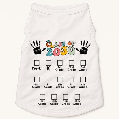 Class Of 2030 Grow With Me Checklist Prek 12th Retro K12 Doggie Tank