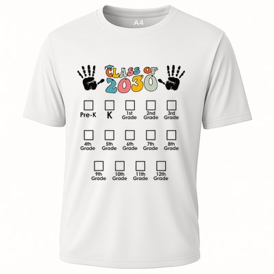 Class Of 2030 Grow With Me Checklist Prek 12th Retro K12 Performance Shirt