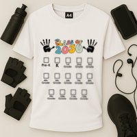 Class Of 2030 Grow With Me Checklist Prek 12th Retro K12 Performance Shirt