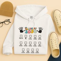 Class Of 2030 Grow With Me Checklist Prek 12th Retro K12 Hoodie