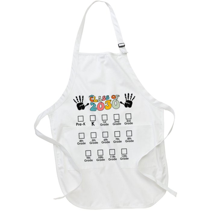 Class Of 2030 Grow With Me Checklist Prek 12th Retro K12 Apron