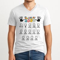Class Of 2030 Grow With Me Checklist Prek 12th Retro K12 V-Neck T-Shirt