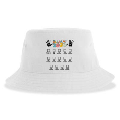 Class Of 2030 Grow With Me Checklist Prek 12th Retro K12 Sustainable Bucket Hat