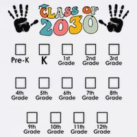 Class Of 2030 Grow With Me Checklist Prek 12th Retro K12 Sustainable Bucket Hat