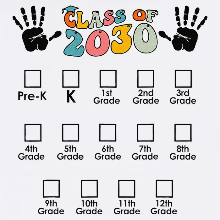 Class Of 2030 Grow With Me Checklist Prek 12th Retro K12 Sustainable Bucket Hat