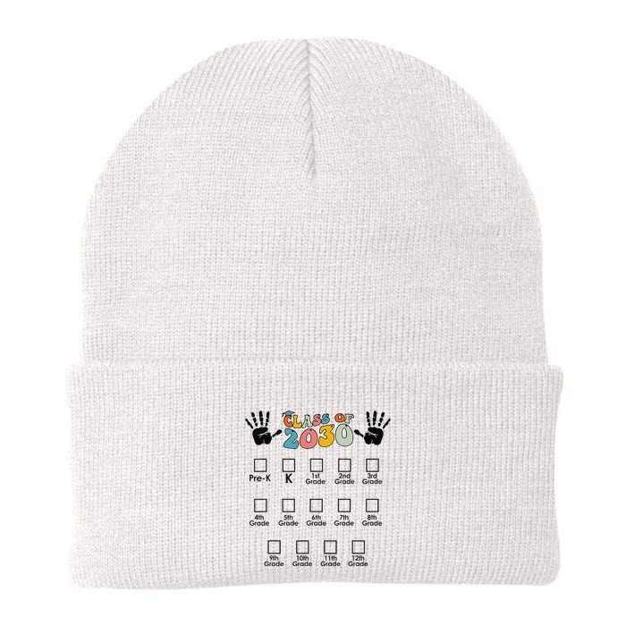 Class Of 2030 Grow With Me Checklist Prek 12th Retro K12 Beanie