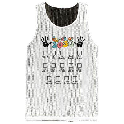 Class Of 2030 Grow With Me Checklist Prek 12th Retro K12 Mesh Reversible Basketball Jersey Tank