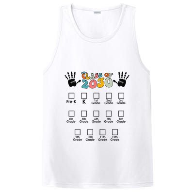Class Of 2030 Grow With Me Checklist Prek 12th Retro K12 PosiCharge Competitor Tank