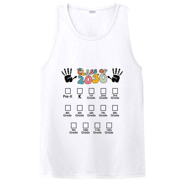 Class Of 2030 Grow With Me Checklist Prek 12th Retro K12 PosiCharge Competitor Tank