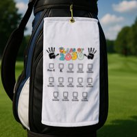 Class Of 2030 Grow With Me Checklist Prek 12th Retro K12 Golf Towel