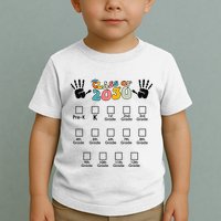 Class Of 2030 Grow With Me Checklist Prek 12th Retro K12 Toddler T-Shirt