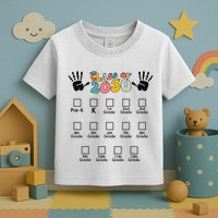 Class Of 2030 Grow With Me Checklist Prek 12th Retro K12 Toddler T-Shirt