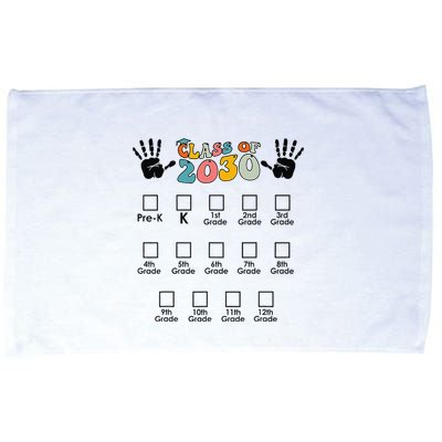 Class Of 2030 Grow With Me Checklist Prek 12th Retro K12 Microfiber Hand Towel