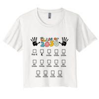 Class Of 2030 Grow With Me Checklist Prek 12th Retro K12 Crop Top