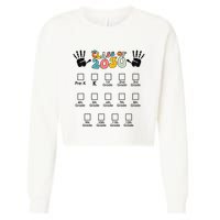 Class Of 2030 Grow With Me Checklist Prek 12th Retro K12 Cropped Pullover Crew