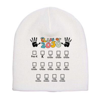 Class Of 2030 Grow With Me Checklist Prek 12th Retro K12 Short Acrylic Beanie