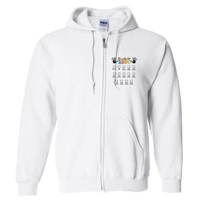 Class Of 2030 Grow With Me Checklist Prek 12th Retro K12 Full Zip Hoodie