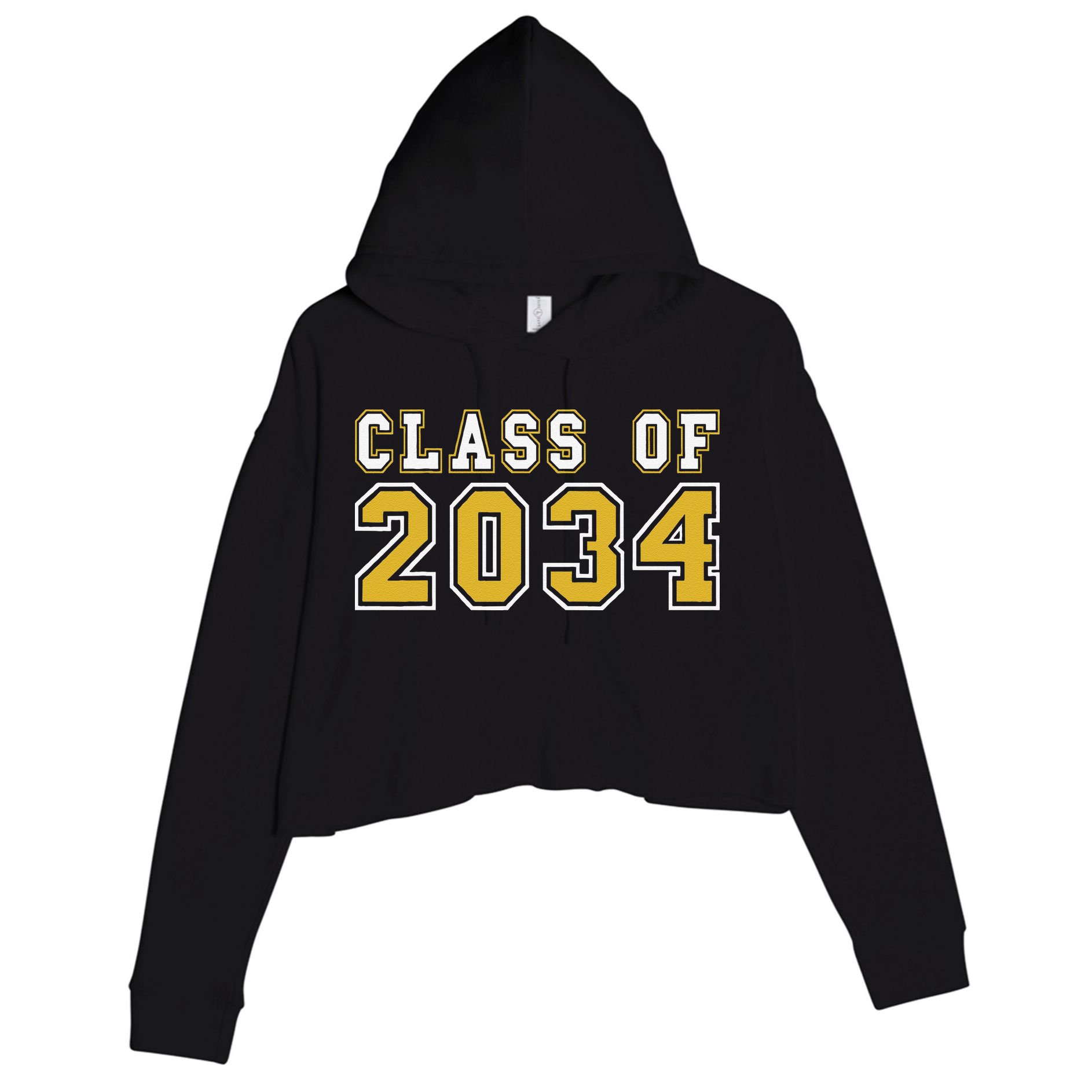 Class Of 2034 Graduation First Day Of Kindergarten PreK Crop Fleece Hoodie